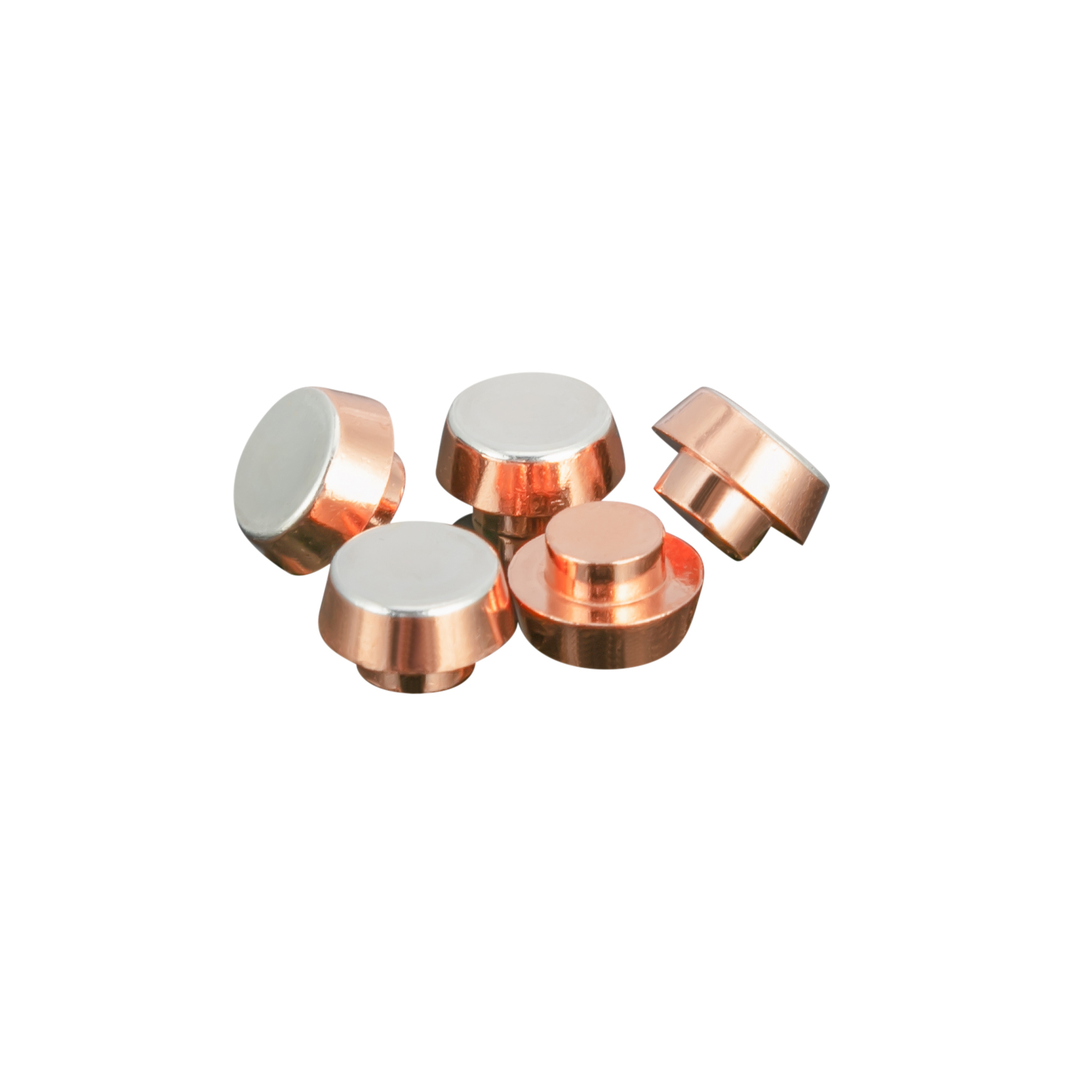 Representative silver-alloy contact rivets used in switching applications